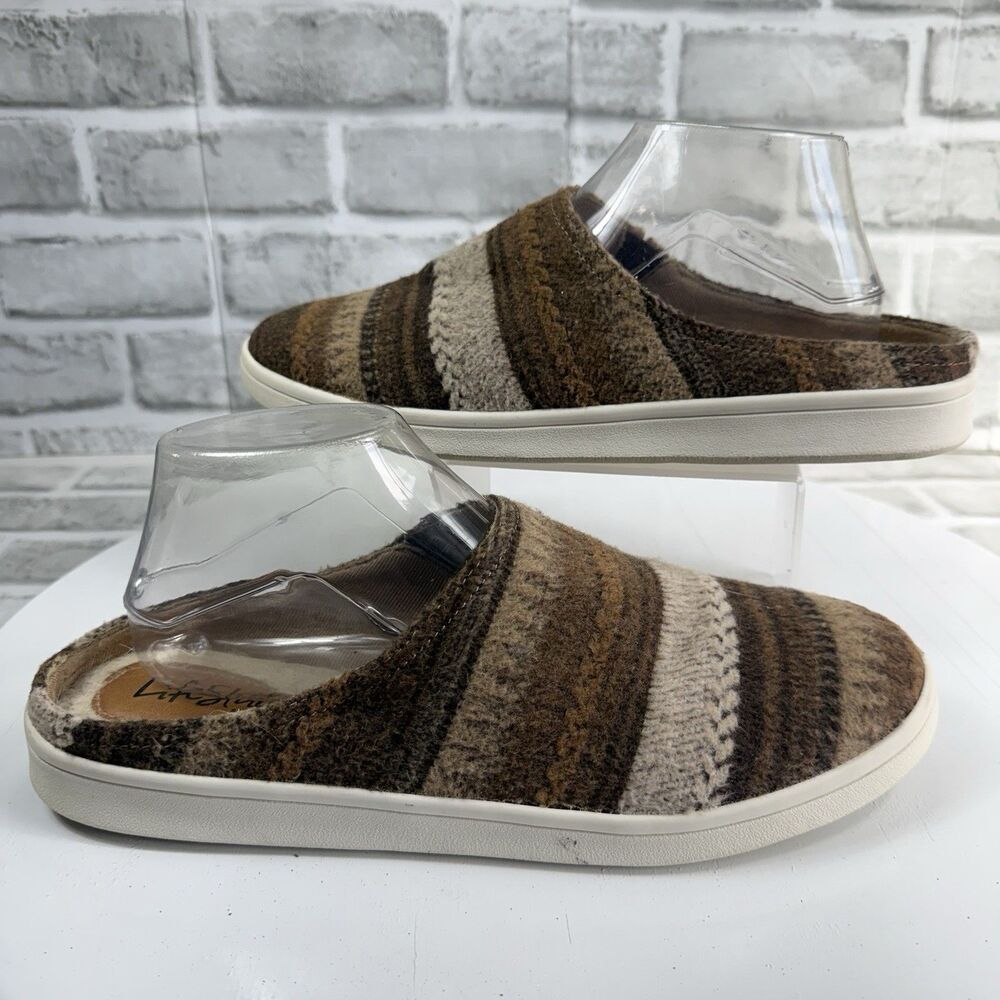 LifeStride Women's Size 10 Nomad Brown Fabric Aztec Comfort Mule Sneakers